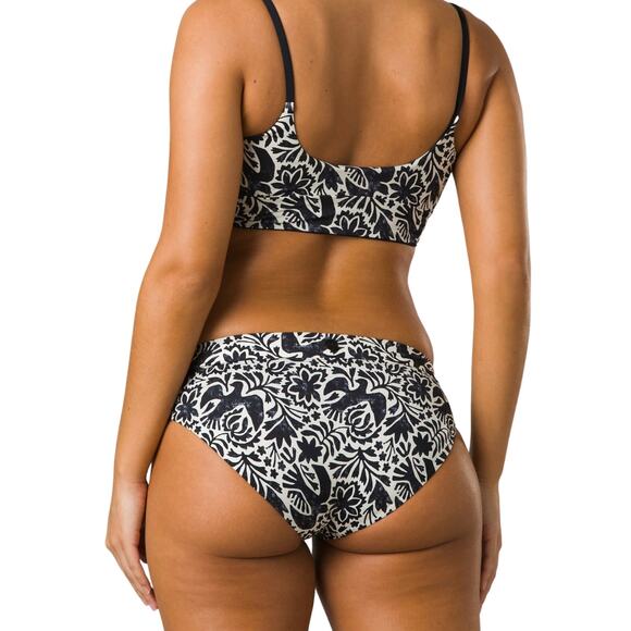 prAna Size Medium Black White Flora Fauna Summer Wave Swim Bikini Bottom J17-21 - Picture 2 of 10